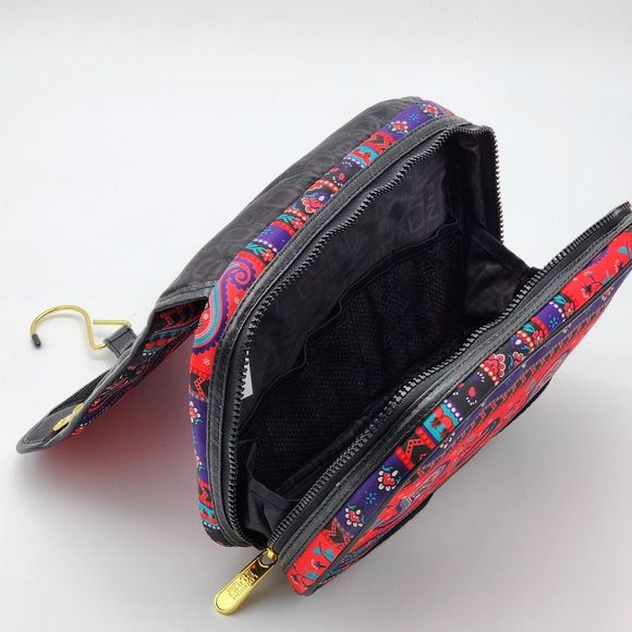 Soho Beauty Paisley Red Purple Hanging Makeup Bag - Picture 8 of 15